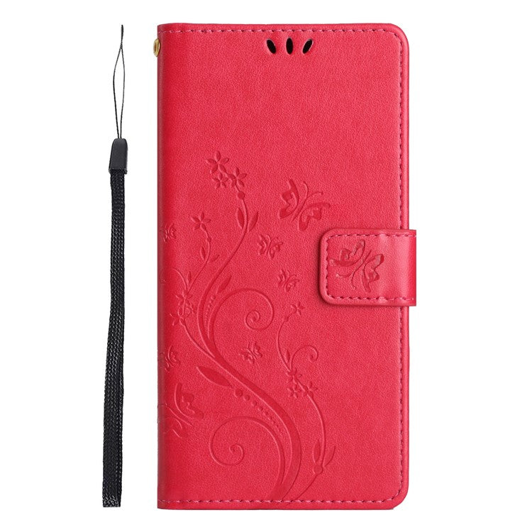 For Google Pixel 9a Case PU Leather Phone Wallet Cover with Strap - Red