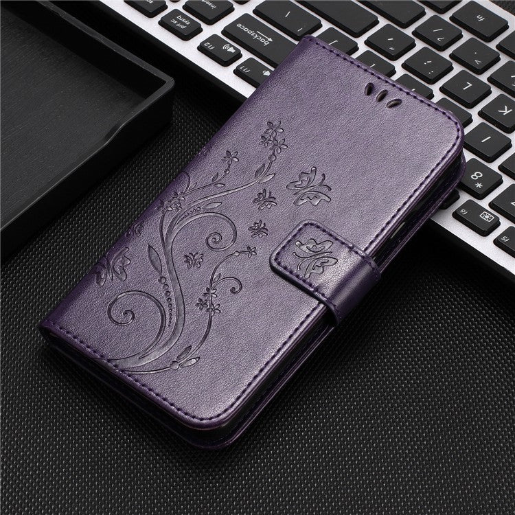 For Google Pixel 9a Case PU Leather Phone Wallet Cover with Strap - Dark Purple