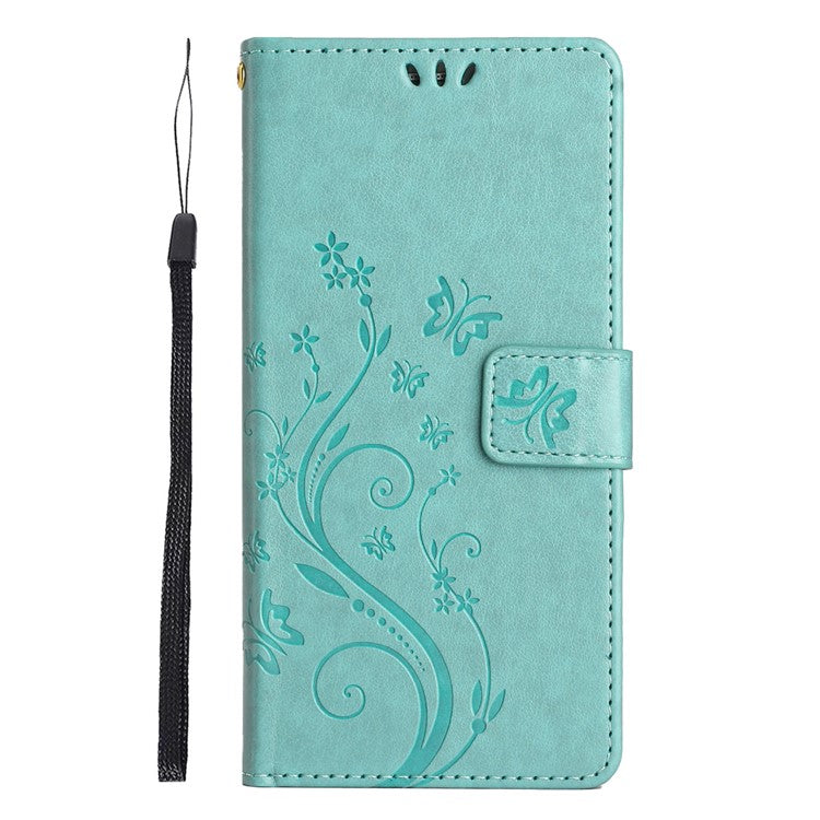 For Google Pixel 9a Case PU Leather Phone Wallet Cover with Strap - Baby Blue