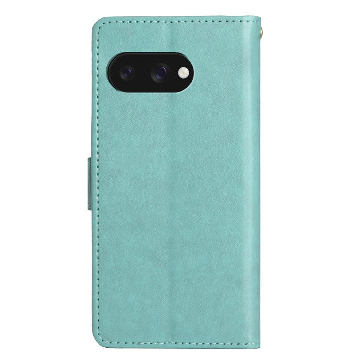 For Google Pixel 9a Case PU Leather Phone Wallet Cover with Strap - Baby Blue