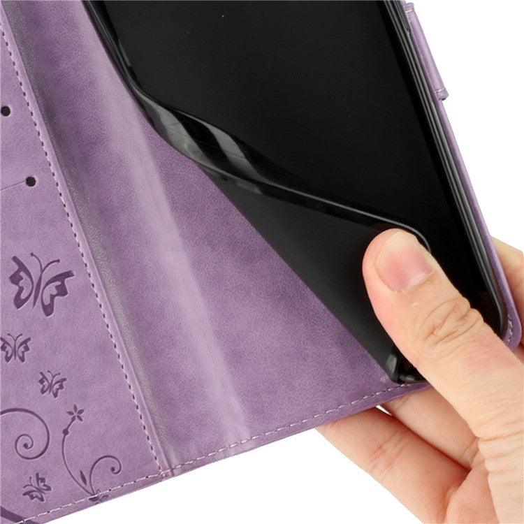 For Google Pixel 9a Case PU Leather Phone Wallet Cover with Strap - Light Purple