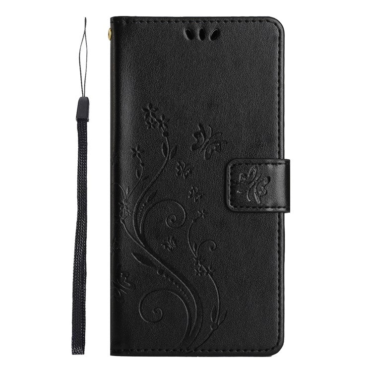 For Google Pixel 9a Case PU Leather Phone Wallet Cover with Strap - Black