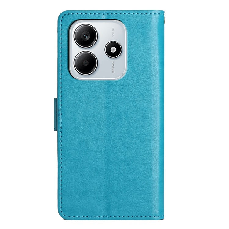 For Xiaomi Redmi Note 14 5G Case PU Leather Phone Wallet Cover with Strap - Blue