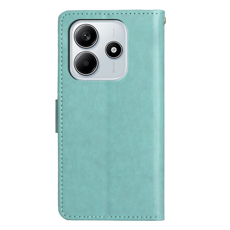 For Xiaomi Redmi Note 14 5G Case PU Leather Phone Wallet Cover with Strap - Baby Blue