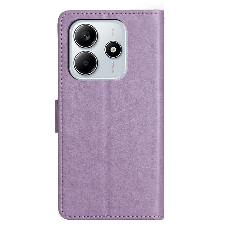 For Xiaomi Redmi Note 14 5G Case PU Leather Phone Wallet Cover with Strap - Light Purple