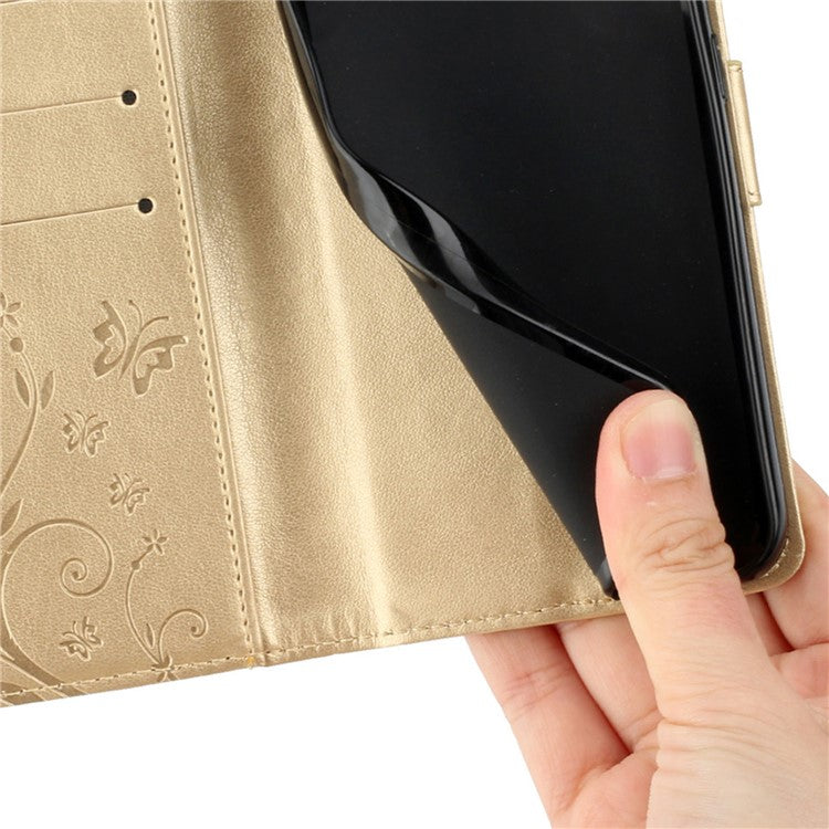 For Xiaomi Redmi Note 14 5G Case PU Leather Phone Wallet Cover with Strap - Gold