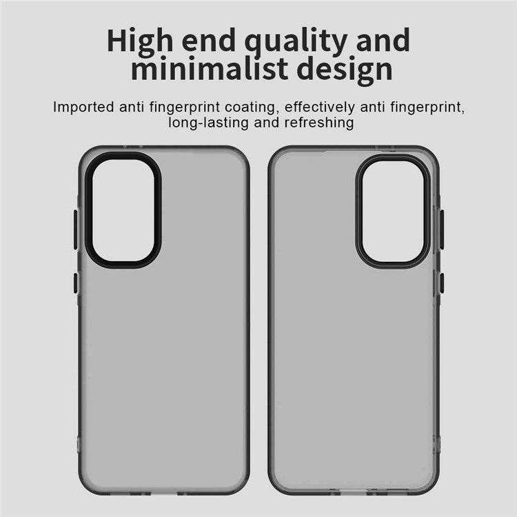 For Samsung Galaxy A36 5G / A56 5G Case PC+TPU+PET Matte Anti-Drop Phone Back Cover - Black