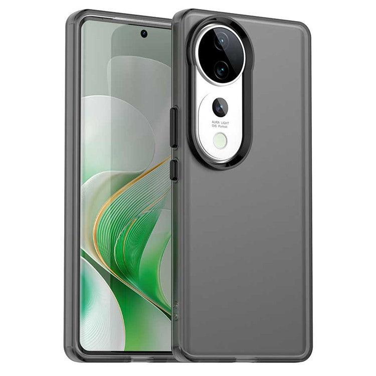 For vivo S19 Pro 5G / V40 5G / V40 Pro 5G Case PC+TPU+PET Matte Anti-Drop Phone Back Cover - Black