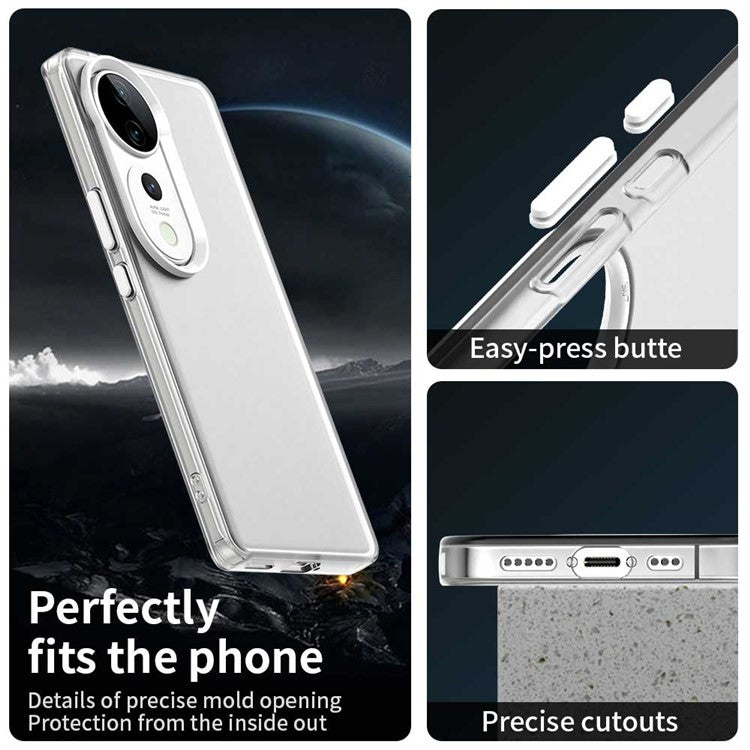 For vivo S19 Pro 5G / V40 5G / V40 Pro 5G Case PC+TPU+PET Matte Anti-Drop Phone Back Cover - White