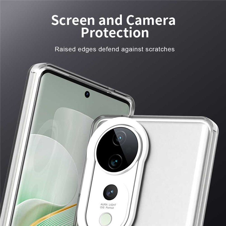 For vivo S19 Pro 5G / V40 5G / V40 Pro 5G Case PC+TPU+PET Matte Anti-Drop Phone Back Cover - White