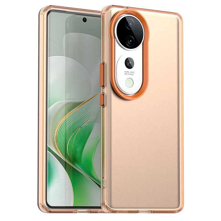 For vivo S19 Pro 5G / V40 5G / V40 Pro 5G Case PC+TPU+PET Matte Anti-Drop Phone Back Cover - Orange