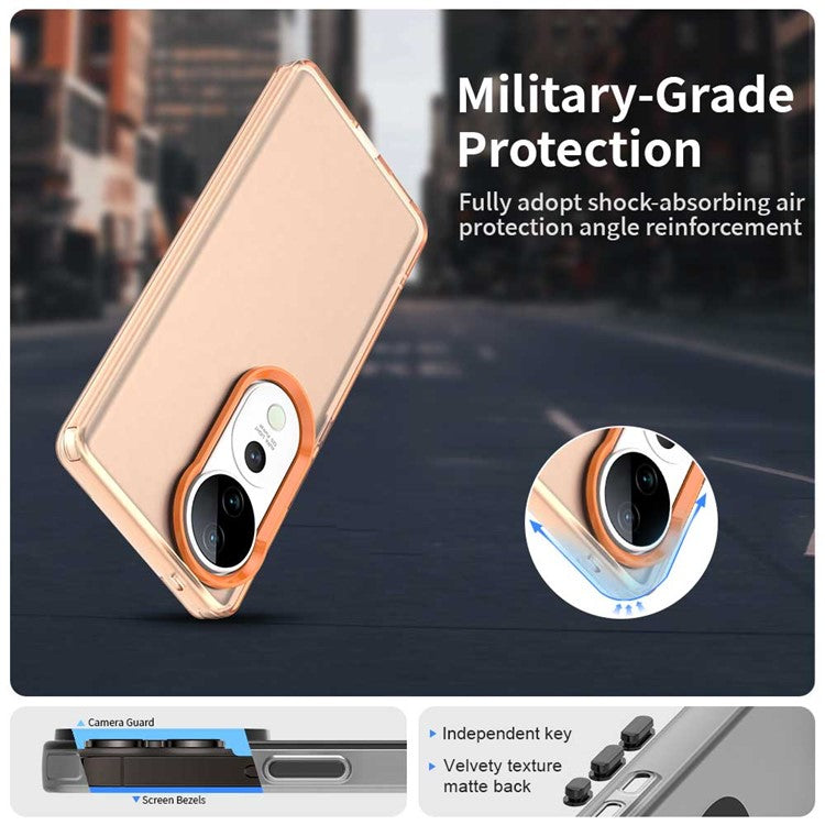 For vivo S19 Pro 5G / V40 5G / V40 Pro 5G Case PC+TPU+PET Matte Anti-Drop Phone Back Cover - Orange