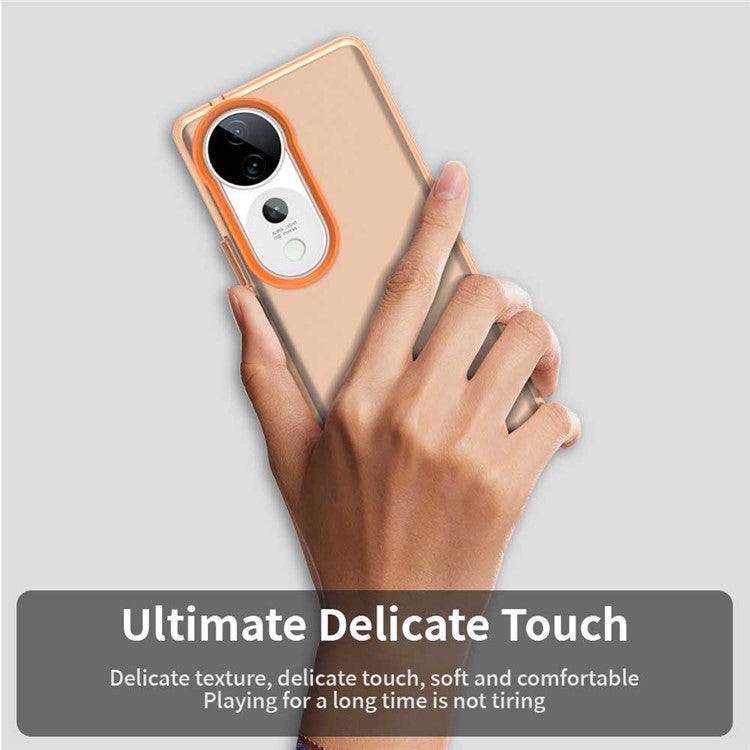 For vivo S19 Pro 5G / V40 5G / V40 Pro 5G Case PC+TPU+PET Matte Anti-Drop Phone Back Cover - Orange