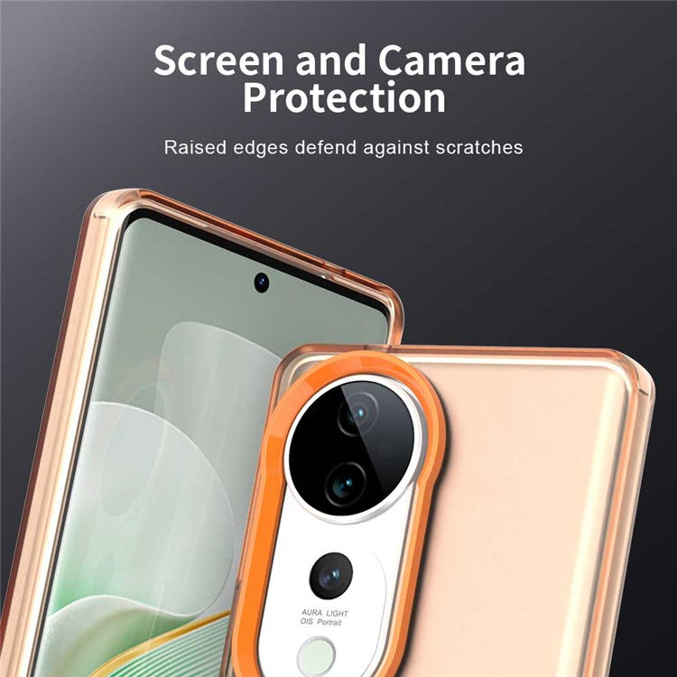 For vivo S19 Pro 5G / V40 5G / V40 Pro 5G Case PC+TPU+PET Matte Anti-Drop Phone Back Cover - Orange