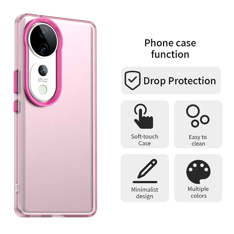 For vivo S19 Pro 5G / V40 5G / V40 Pro 5G Case PC+TPU+PET Matte Anti-Drop Phone Back Cover - Red