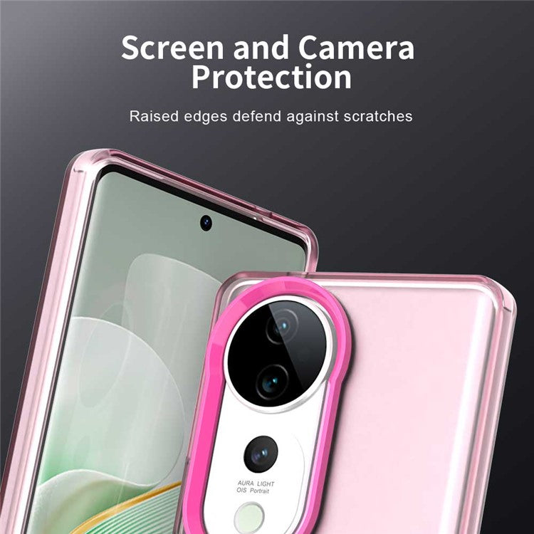 For vivo S19 Pro 5G / V40 5G / V40 Pro 5G Case PC+TPU+PET Matte Anti-Drop Phone Back Cover - Red