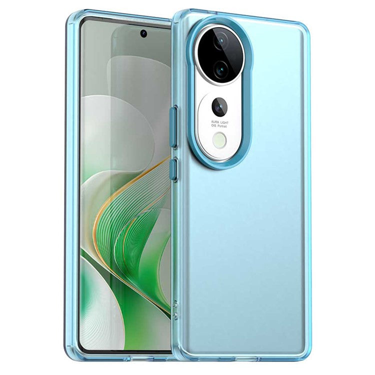 For vivo S19 Pro 5G / V40 5G / V40 Pro 5G Case PC+TPU+PET Matte Anti-Drop Phone Back Cover - Blue