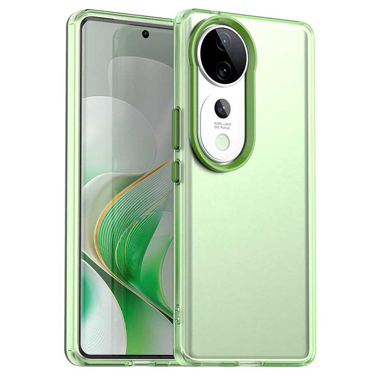 For vivo S19 Pro 5G / V40 5G / V40 Pro 5G Case PC+TPU+PET Matte Anti-Drop Phone Back Cover - Green