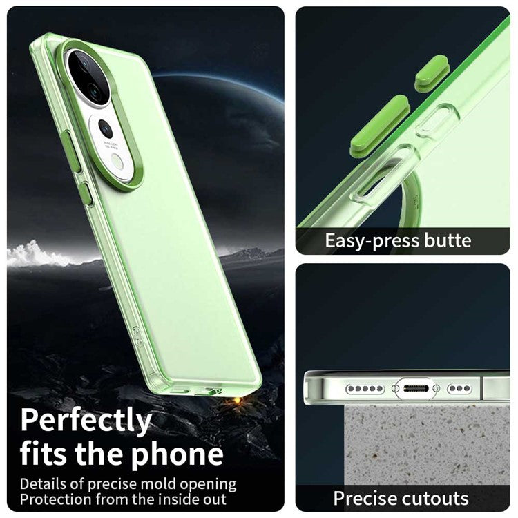 For vivo S19 Pro 5G / V40 5G / V40 Pro 5G Case PC+TPU+PET Matte Anti-Drop Phone Back Cover - Green