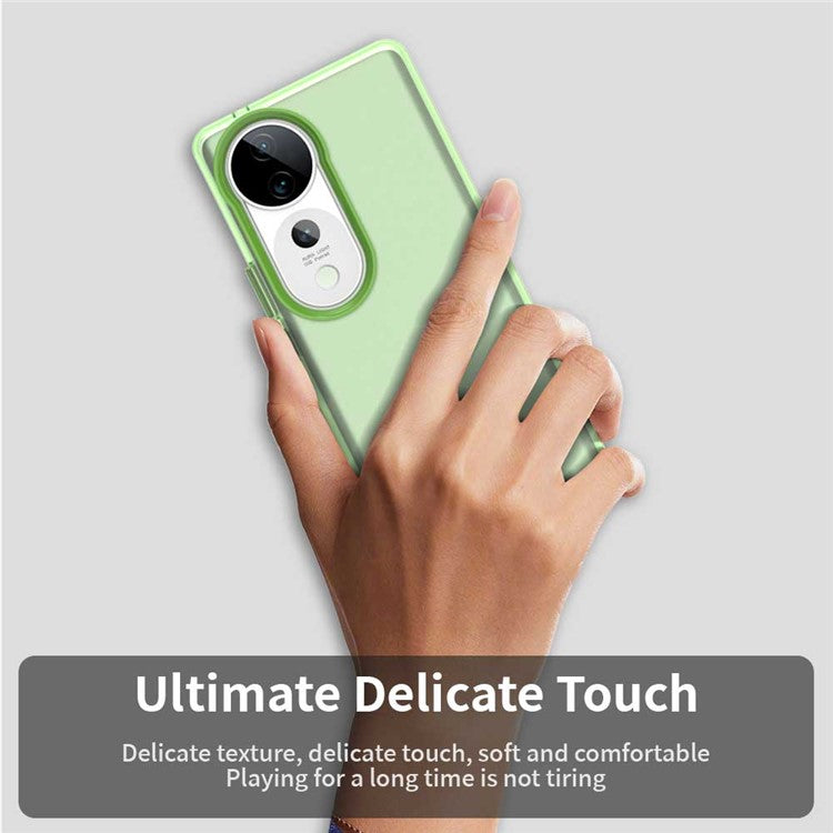 For vivo S19 Pro 5G / V40 5G / V40 Pro 5G Case PC+TPU+PET Matte Anti-Drop Phone Back Cover - Green