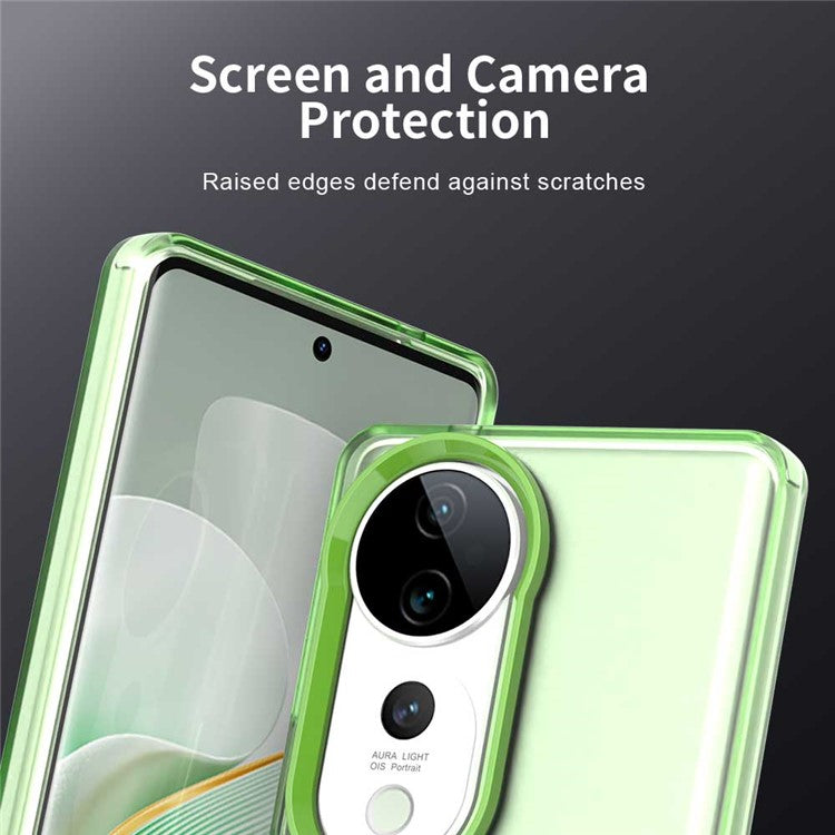 For vivo S19 Pro 5G / V40 5G / V40 Pro 5G Case PC+TPU+PET Matte Anti-Drop Phone Back Cover - Green