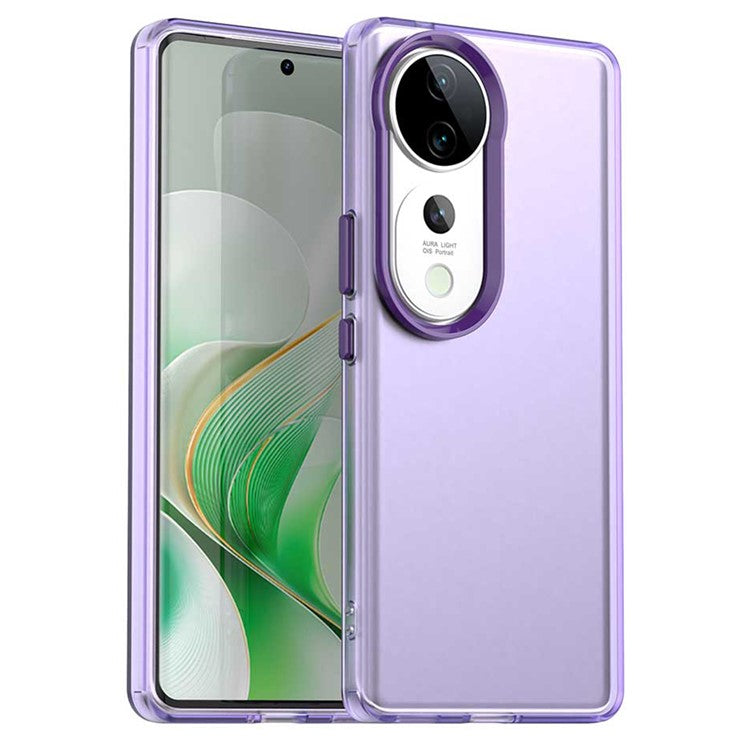 For vivo S19 Pro 5G / V40 5G / V40 Pro 5G Case PC+TPU+PET Matte Anti-Drop Phone Back Cover - Purple