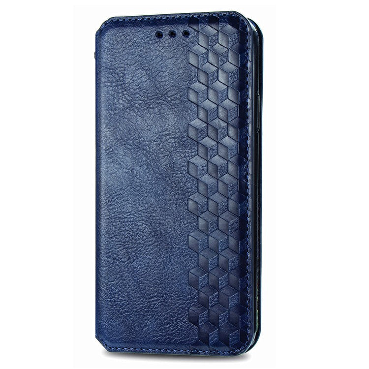 Case For Motorola Thinkphone 25 5G / Moto S50 5G / Edge 50 Neo 5G Rhombus Imprint PU Leather Wallet Phone Cover - Blue