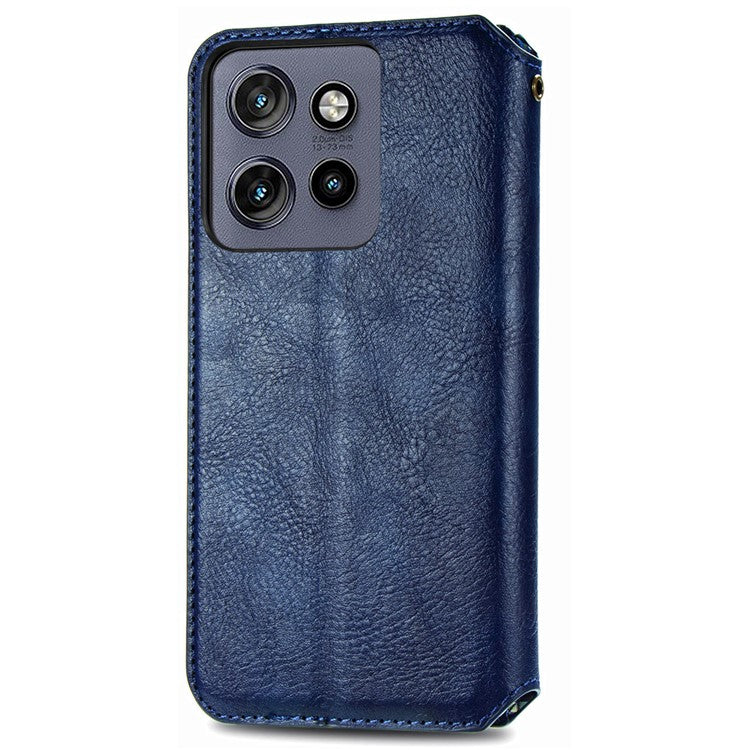 Case For Motorola Thinkphone 25 5G / Moto S50 5G / Edge 50 Neo 5G Rhombus Imprint PU Leather Wallet Phone Cover - Blue