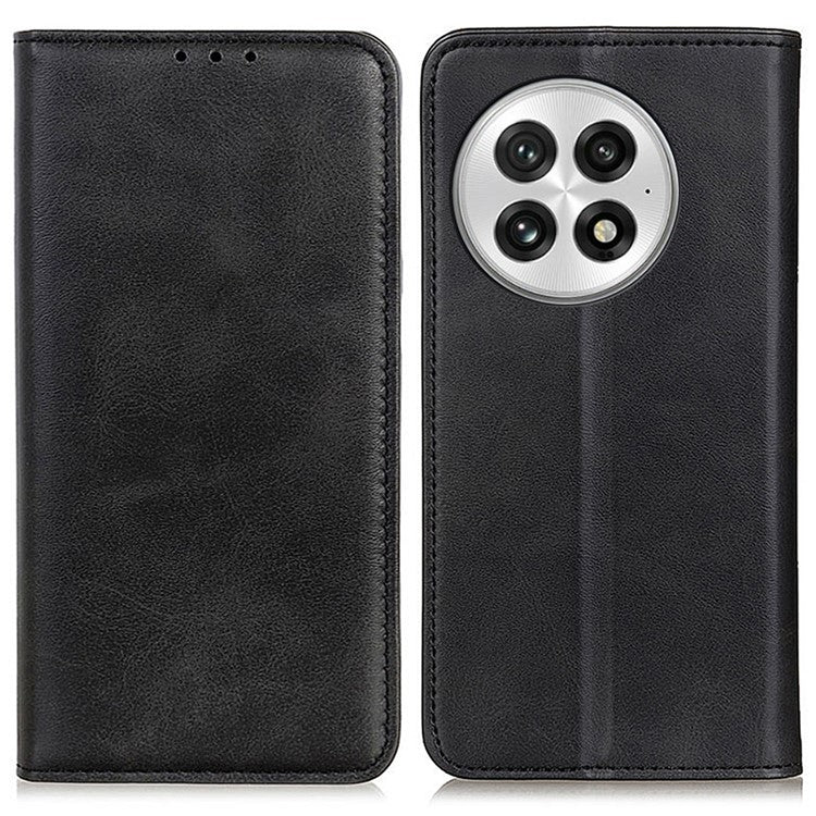 For OnePlus 13 Case Split Leather Flip Wallet Phone Cover - Black