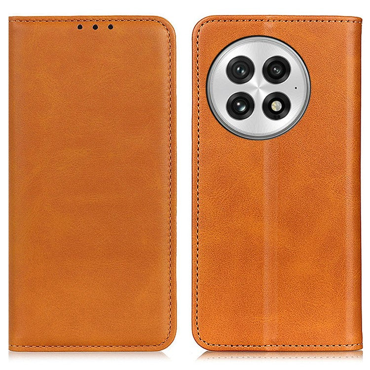 For OnePlus 13 Case Split Leather Flip Wallet Phone Cover - Brown