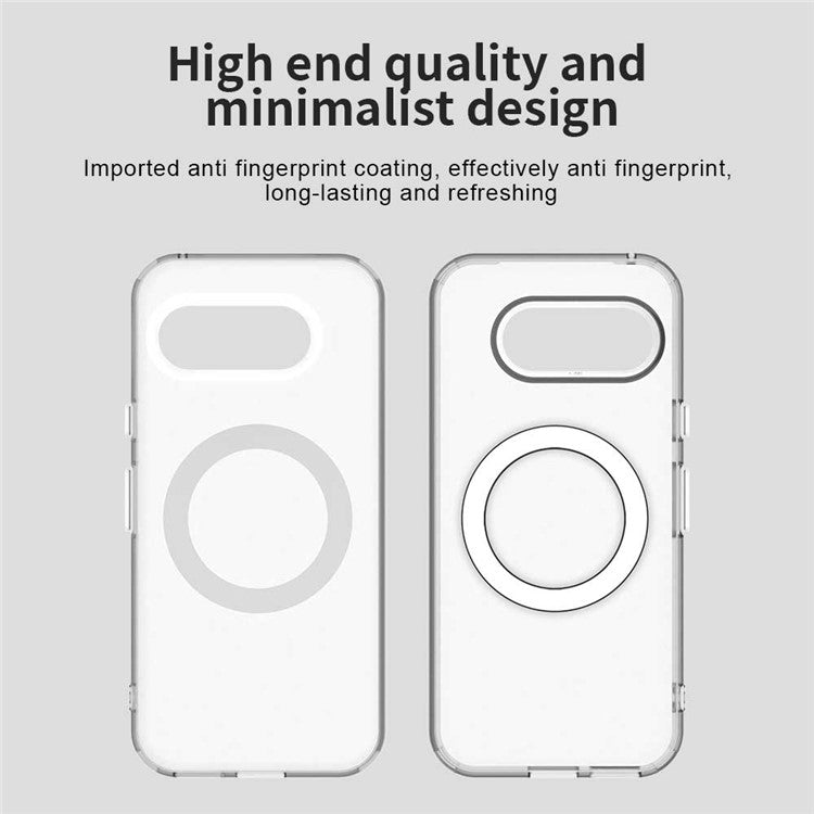 For Google Pixel 9a Case Compatible with MagSafe PC+TPU+PET Anti-Drop Phone Cover - White