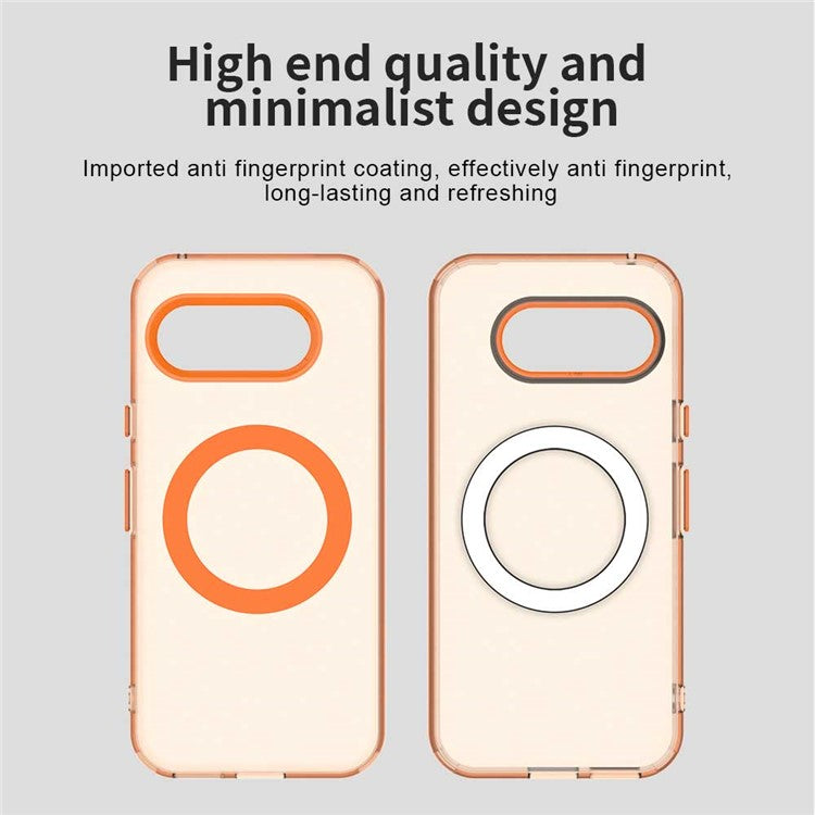 For Google Pixel 9a Case Compatible with MagSafe PC+TPU+PET Anti-Drop Phone Cover - Orange