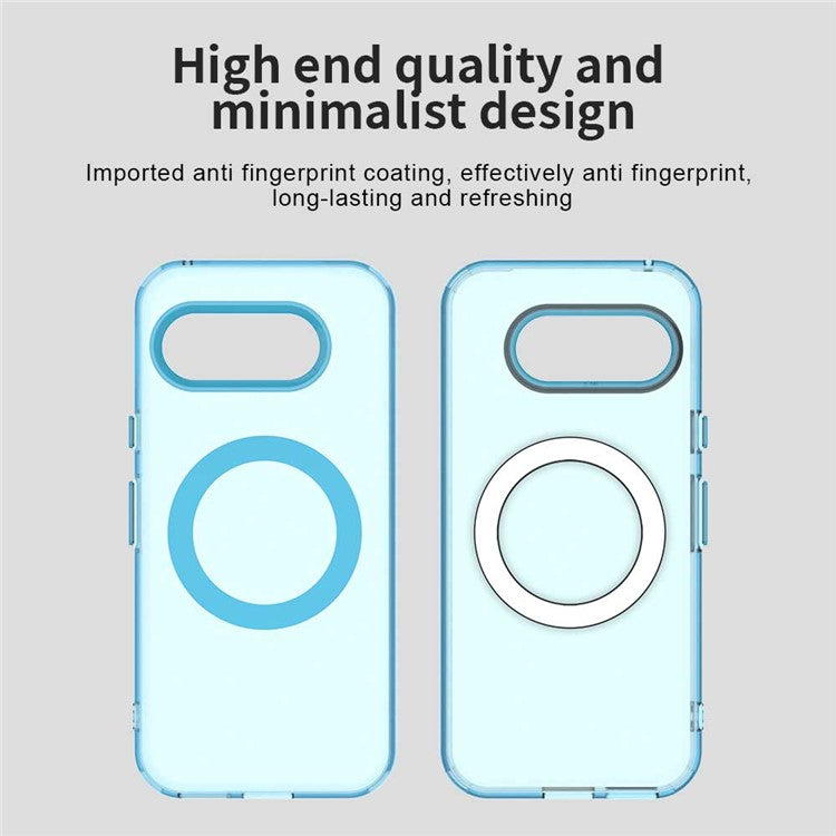 For Google Pixel 9a Case Compatible with MagSafe PC+TPU+PET Anti-Drop Phone Cover - Blue