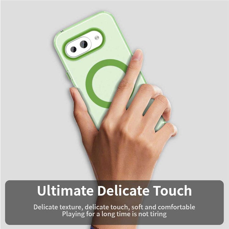 For Google Pixel 9a Case Compatible with MagSafe PC+TPU+PET Anti-Drop Phone Cover - Green