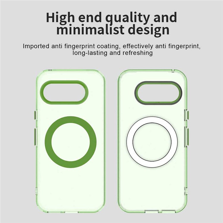 For Google Pixel 9a Case Compatible with MagSafe PC+TPU+PET Anti-Drop Phone Cover - Green