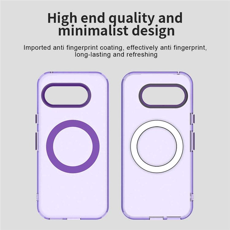 For Google Pixel 9a Case Compatible with MagSafe PC+TPU+PET Anti-Drop Phone Cover - Purple