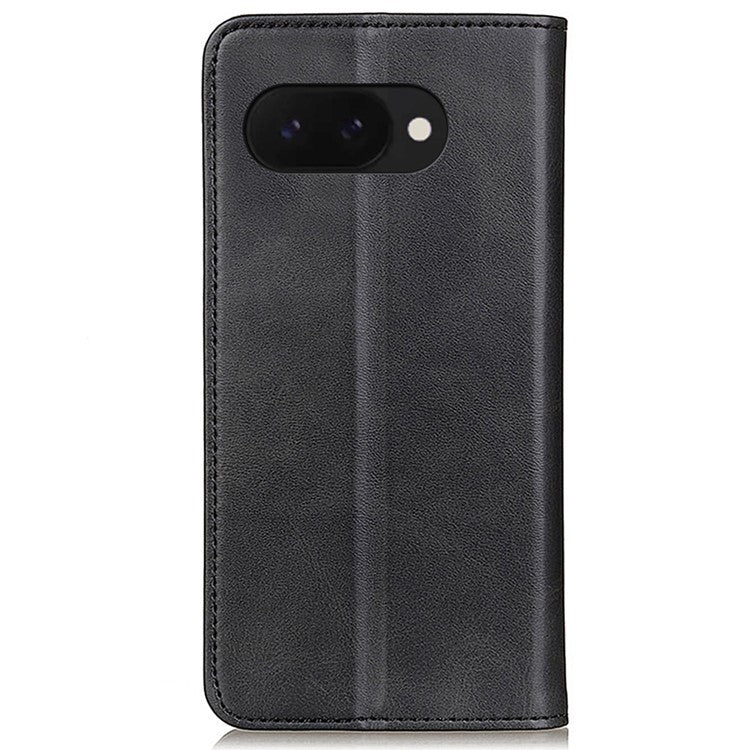 For Google Pixel 9a Case Split Leather Flip Wallet Phone Cover - Black