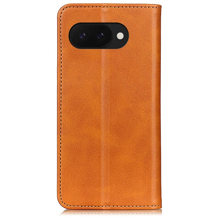 For Google Pixel 9a Case Split Leather Flip Wallet Phone Cover - Brown