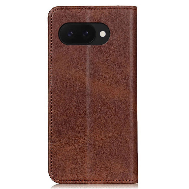 For Google Pixel 9a Case Split Leather Flip Wallet Phone Cover - Coffee