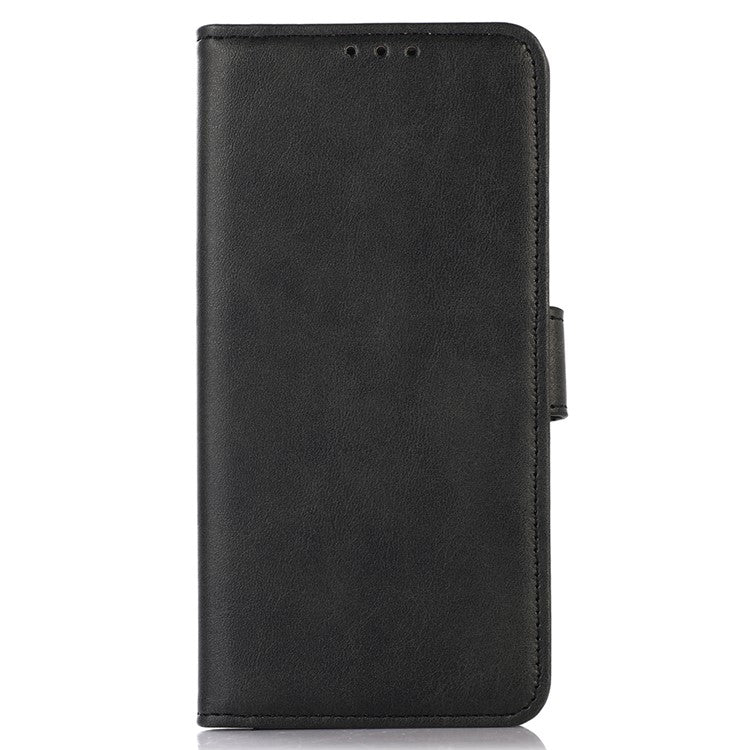 For Google Pixel 9a Case Cowhide Texture Leather Wallet Phone Cover with Stand - Black