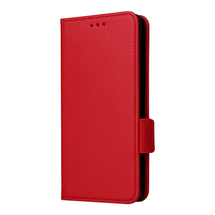 For vivo Y19s 4G Case Litchi Texture PU Leather Wallet Flip Phone Cover - Red