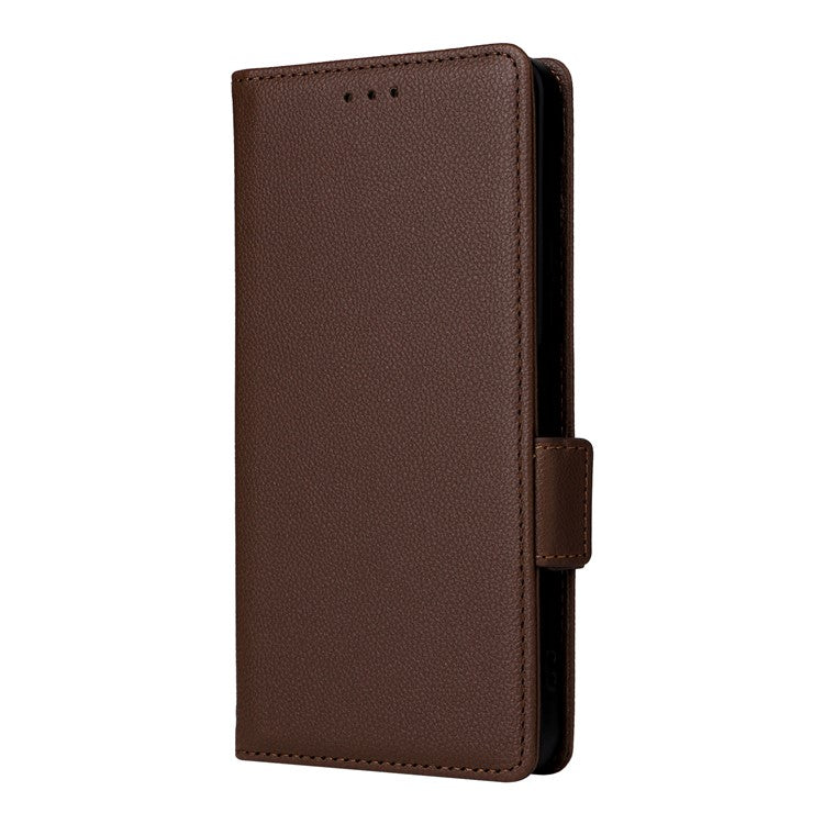 For vivo Y19s 4G Case Litchi Texture PU Leather Wallet Flip Phone Cover - Brown