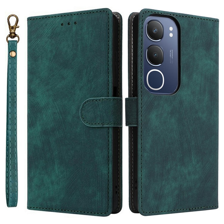 For vivo Y19s 4G Wallet Case RFID Blocking PU Leather Cover Stand View - Green