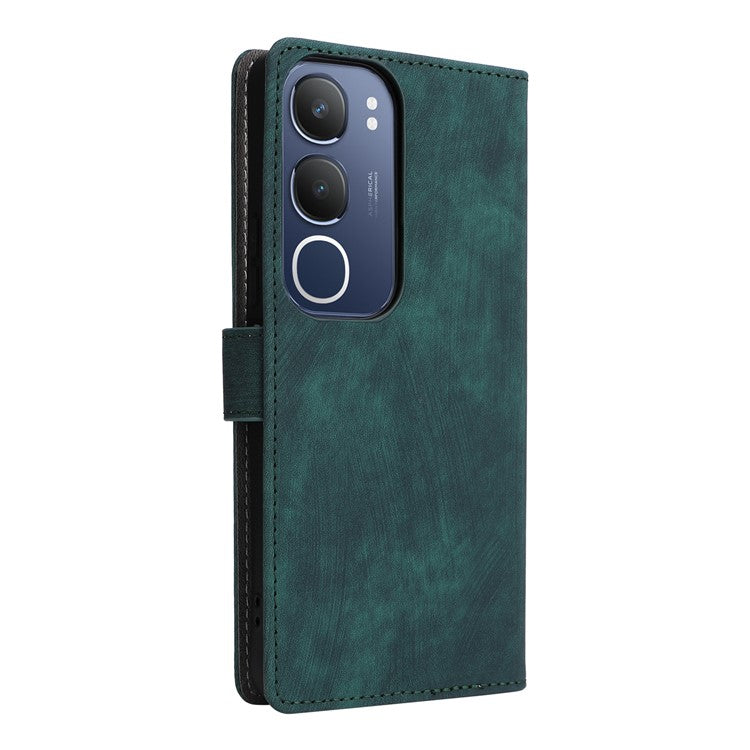 For vivo Y19s 4G Wallet Case RFID Blocking PU Leather Cover Stand View - Green