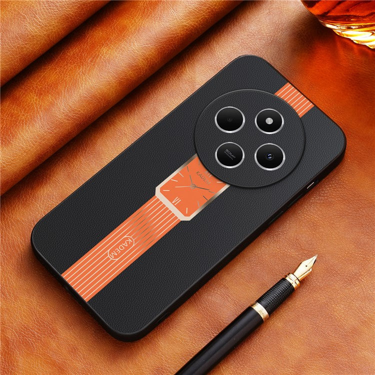 KADEM For Xiaomi Redmi 14C 4G / 14R 5G / Poco C75 4G Case Leather+TPU+Acrylic Anti-Scratch Phone Cover - Orange