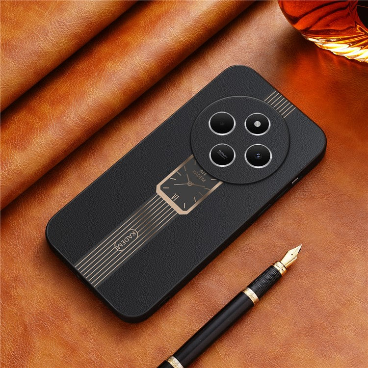 KADEM For Xiaomi Redmi 14C 4G / 14R 5G / Poco C75 4G Case Leather+TPU+Acrylic Anti-Scratch Phone Cover - Black