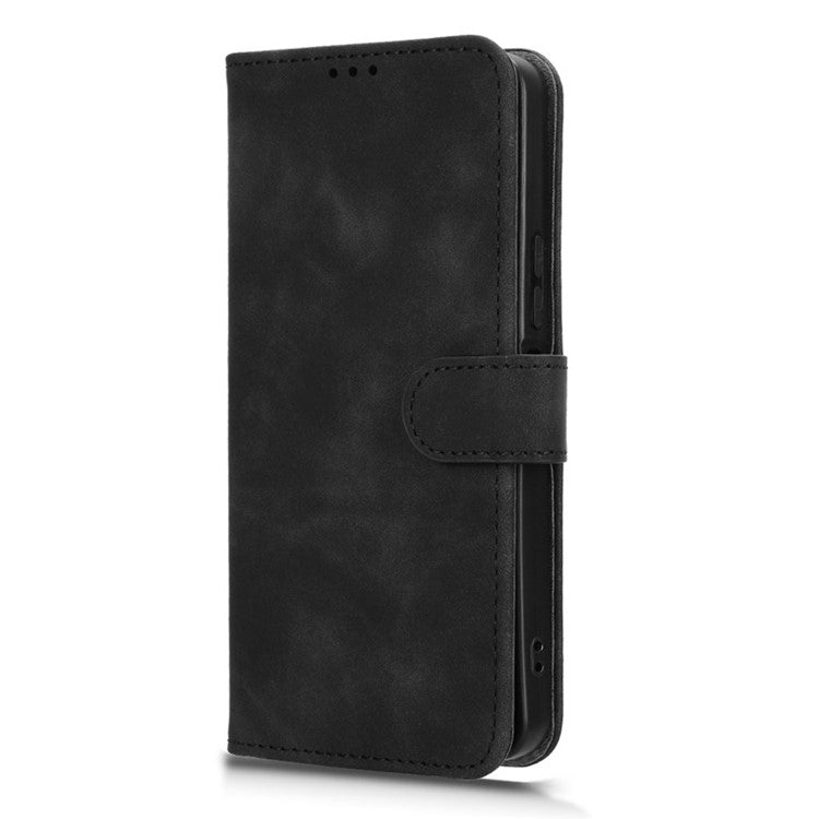 For vivo Y19s 4G Leather Case Skin-Feel Anti-Drop Wallet Flip Phone Cover - Black