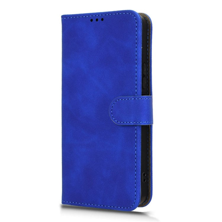 For vivo Y19s 4G Leather Case Skin-Feel Anti-Drop Wallet Flip Phone Cover - Blue