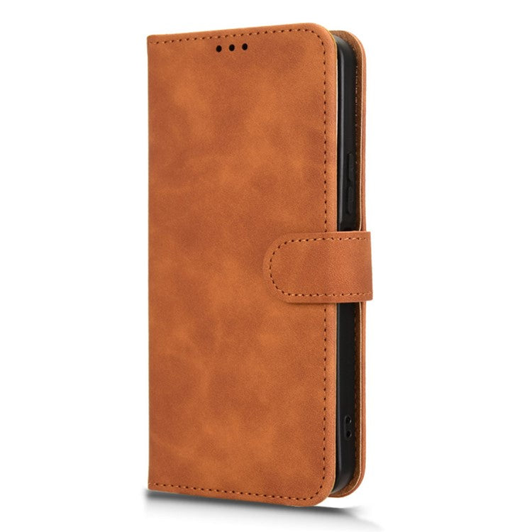 For vivo Y19s 4G Leather Case Skin-Feel Anti-Drop Wallet Flip Phone Cover - Brown