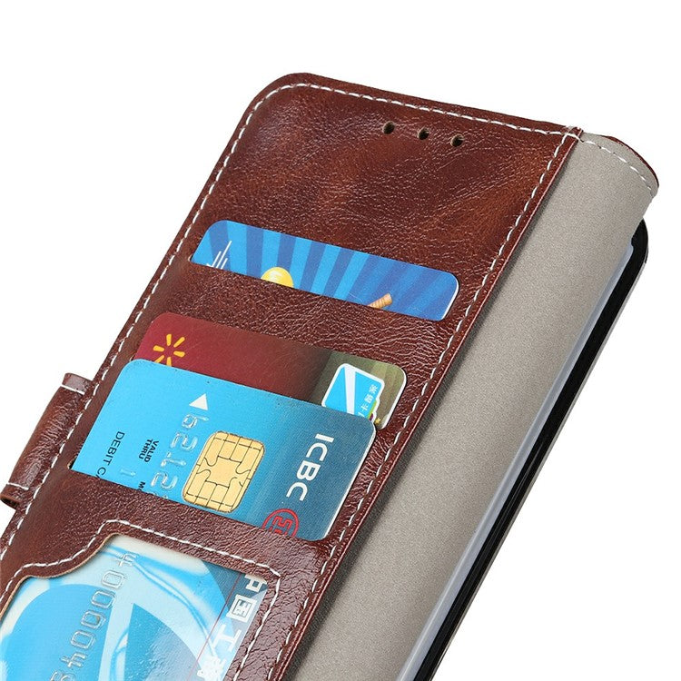 For Google Pixel 9a Leather Case Wallet Phone Cover Crazy Horse Texture - Brown